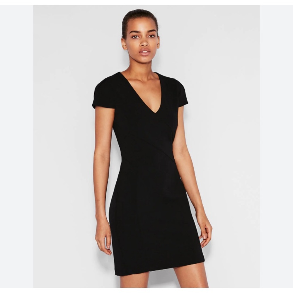 Express black sheath dress zipper back, size S NWT